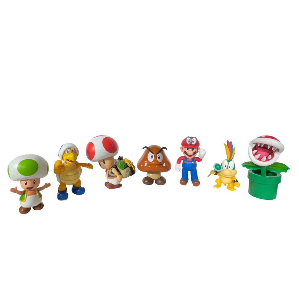 Jakks Pacific 7pc Set Nintendo‎ Super Mario Figure Lot 2.5-4 Inch